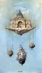Arrivée au port 46 x 27 cm