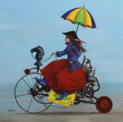 Dame pirate à marée basse 60 x 60