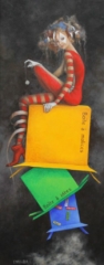 <em>La fille aux boîtes  50 x 20</em>