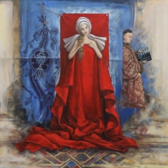 <em>La Madone et le Chancelier ROLIN 60 x 60</em>