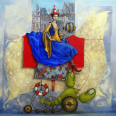 <em>La balade du homard 100 x 100 </em>