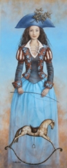 La belle cavalière  50 cm x 20 cm