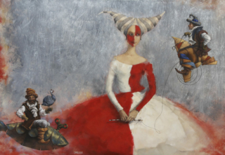 <em>La reine du jeu 116 x 81 </em>