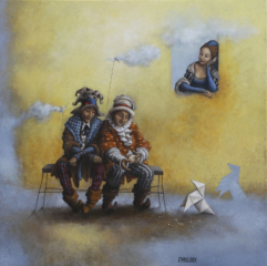 <em>Les deux compères 60 x 60 </em>