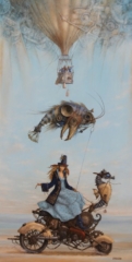 Madame l'ingénieure à la plage  120 cm x 60 cm