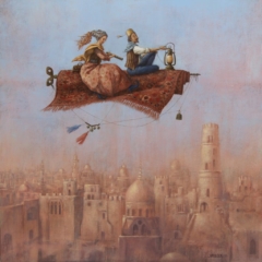 <em>Monsieur et Madame en tapis volant 100 x 100</em>