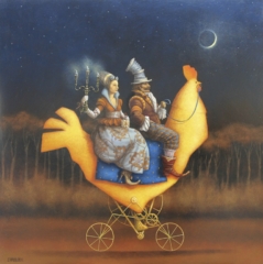 <em>Monsieur madame partent en soirée 80 x 80</em>