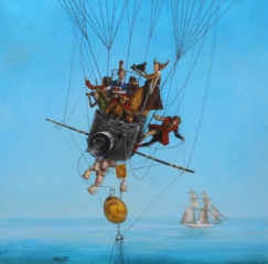 <em>" D'accord, tu es la première, mais tu descends !  60 x 60 cm</em>