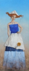 Une fille de papier  20 cm x 50 cm